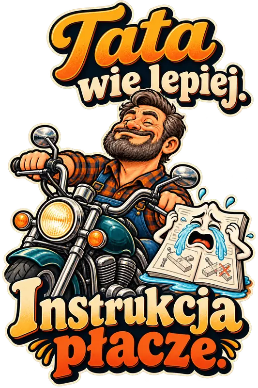 Tata wie lepiej. Instrukcja płacze. – Motocyklista