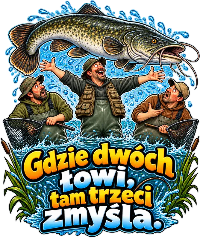 Gdzie dwóch łowi, tam trzeci zmyśla. – Sum