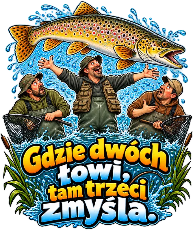 Gdzie dwóch łowi, tam trzeci zmyśla. – Pstrąg