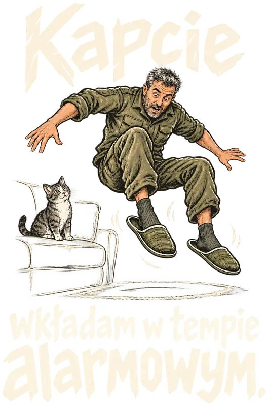 Kapcie wkładam w tempie alarmowym.