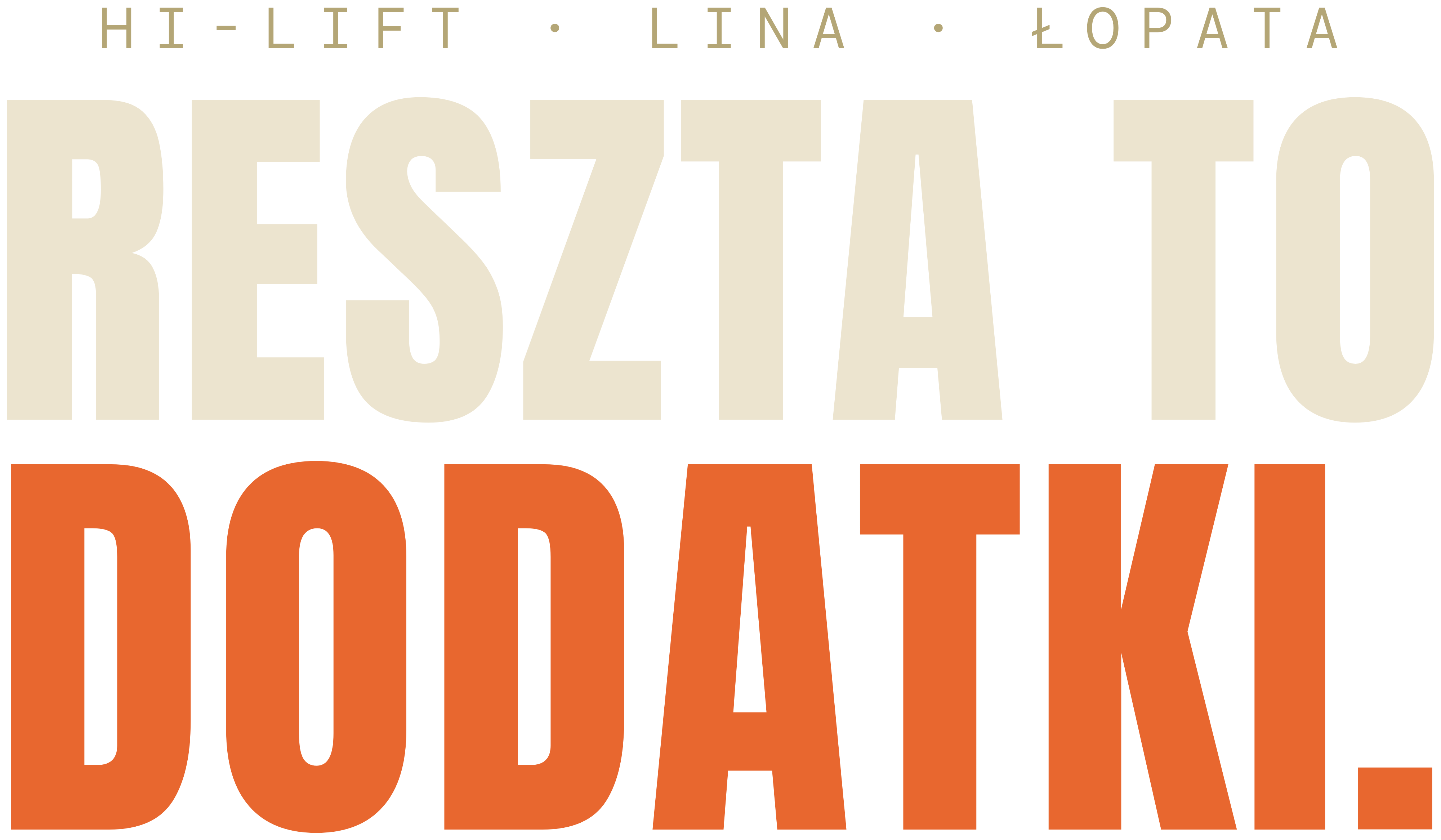 Hi-lift · lina · łopata Reszta to dodatki.